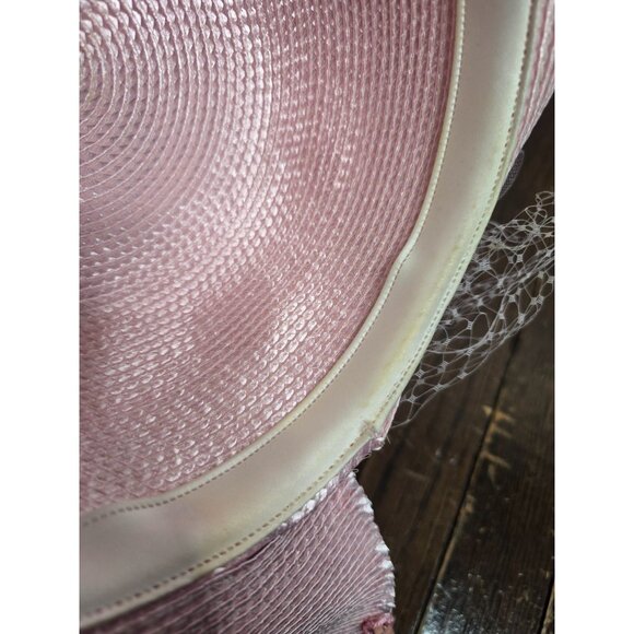 Vintage Pastel Pink Derby Church Hat Tulle - Picture 10 of 16